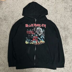 VINTAGE Iron Maiden Number of the beast Zip up hoodie